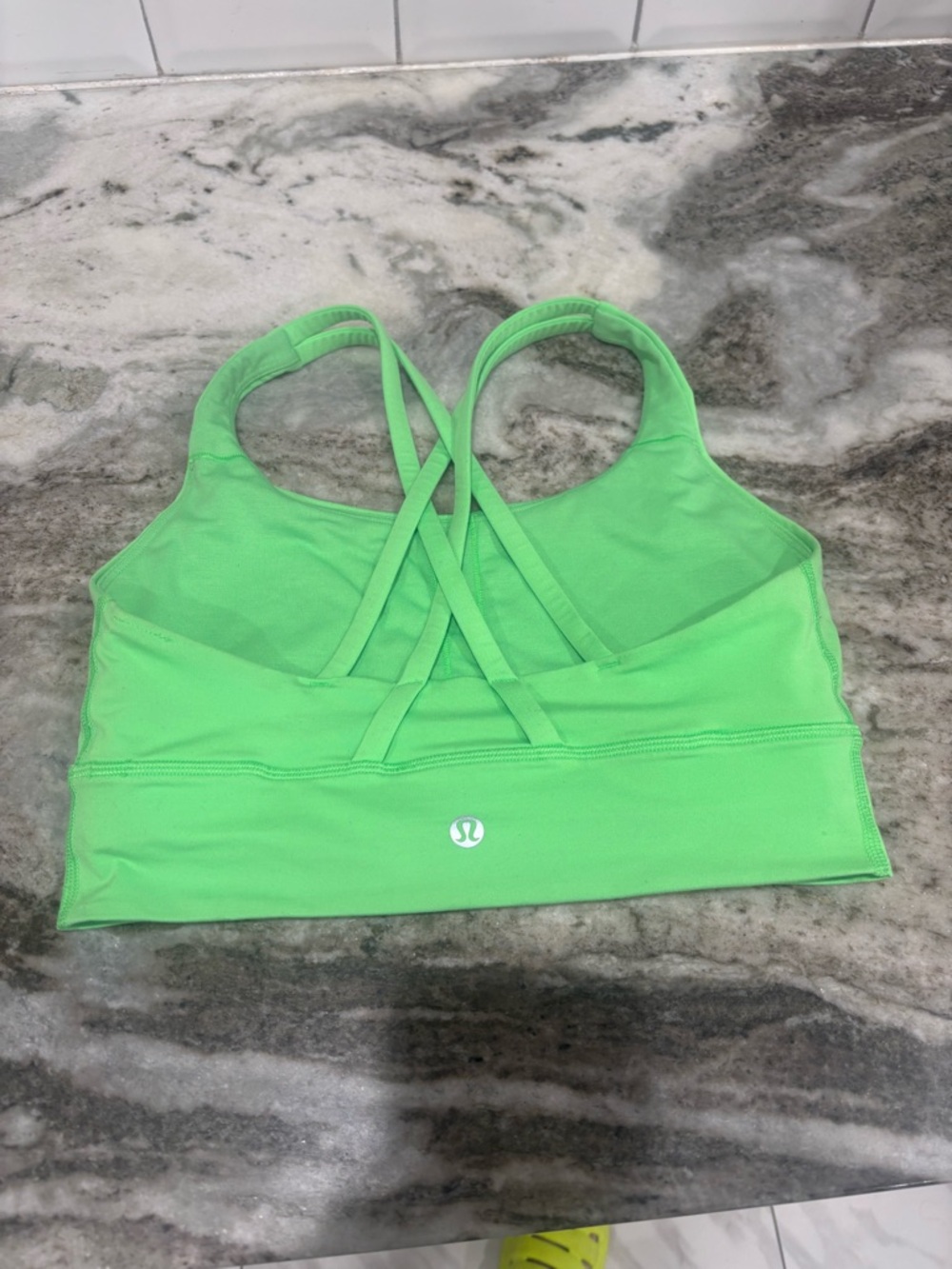 lululemon athletica Neon Green Crisscross Back Sports Bra